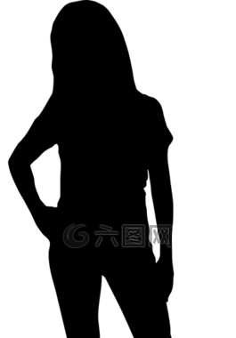 黑,女性,側(cè)影