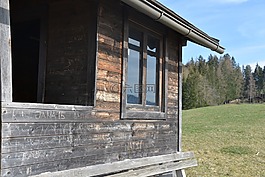 高山小屋,木,山上的小屋