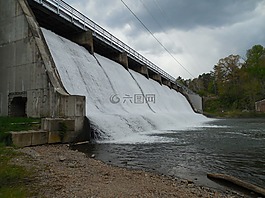 水,壩,河