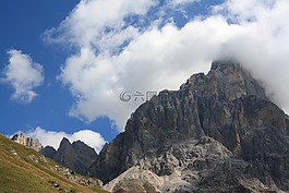 意大利,山,云