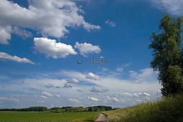 云,草地,字段