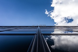 摩天樓,垂直,天空云