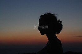 輪廓,背光,婦女
