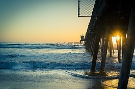 碼頭,海浪,海洋