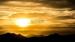 太陽,日落,云