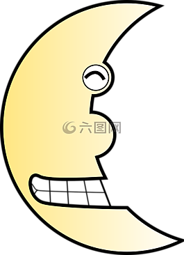 月亮,夜,微笑