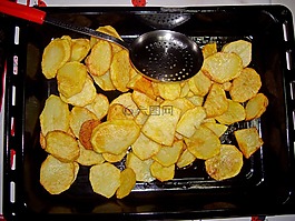 烤的薯条,土豆,食品