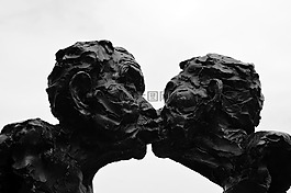 吻,雕塑,雕像