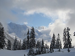 雪,云,天空