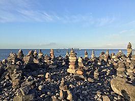 巖,海灘,海
