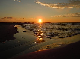 日落,海,阳光