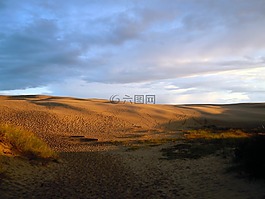 沙丘,沙漠,夕照