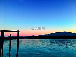 日落,天空,自然