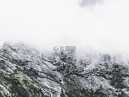 雪山,多云,雪