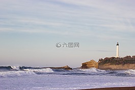 燈塔,海,海岸