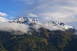 山,雪,高山
