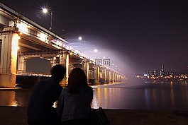 漢河,漢南大橋,夜景
