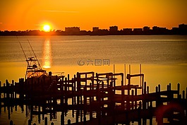 日落,海邊,海
