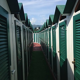 小木屋,海,海灘