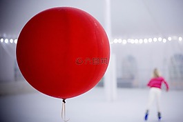 氣球,滑冰,紅色