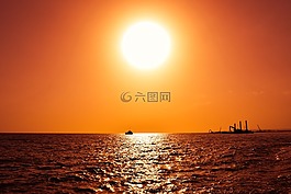 太陽(yáng),日落,天空