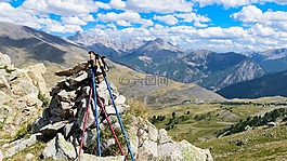 山,徒步旅行,騎