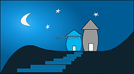 夜晚的天空,首頁,房子
