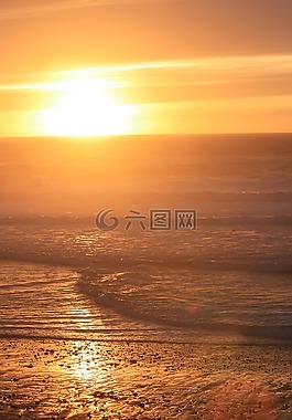 俄勒岡海岸,海岸線,日落
