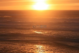 俄勒岡海岸,海岸線,日落