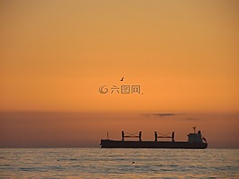 船,海,沙