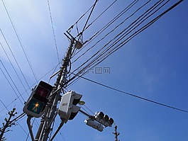 天空,電線,極