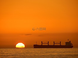 日落,智利,海灘