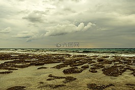 巖質(zhì)海岸,海,天空