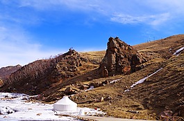 蓝天,白云,山
