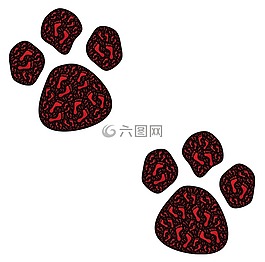 爪子,打印,足跡