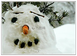 雪人,冬天,雪