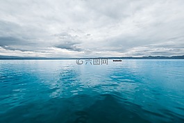 藍(lán)色,船,景觀