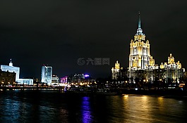 莫斯科,城市,夜