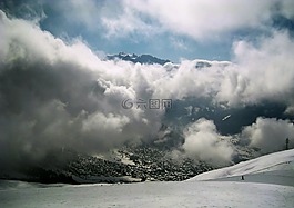 雪,高山,冬天