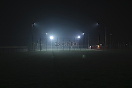 黑暗,草,燈