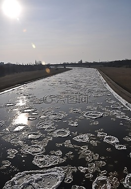 冬季,河,浮冰
