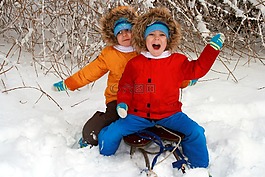 雙胞胎,兄弟,雪