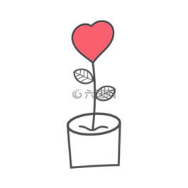 心,花,花盆