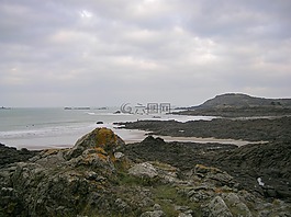 法國(guó)布列塔尼,海灘,巖
