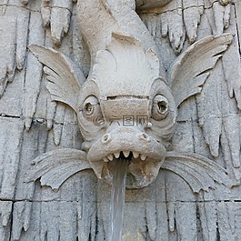 魚,錦鯉,噴泉