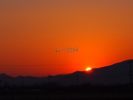日出,景觀,天空