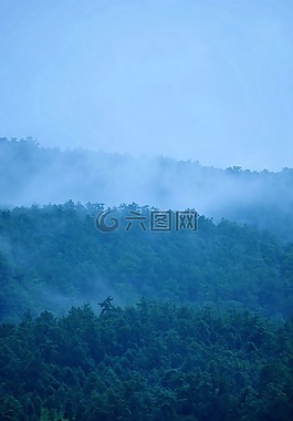 山巒,霧色,層峰