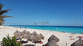 海灘,沙,藍色