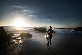 海灘,男子,海洋