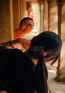 女孩,墻,快樂